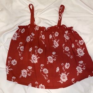 Hollister burnt orange floral swing tank